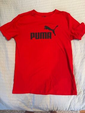 Puma Red Short Sleeve Tee with Black Logo
